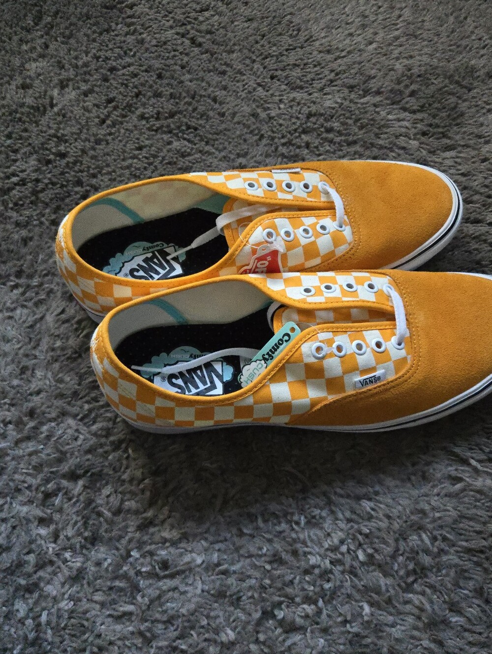 Vans Comfycush Authentic Men Size 11 Checkered Yellow And White 072026 - Picture 6 of 8